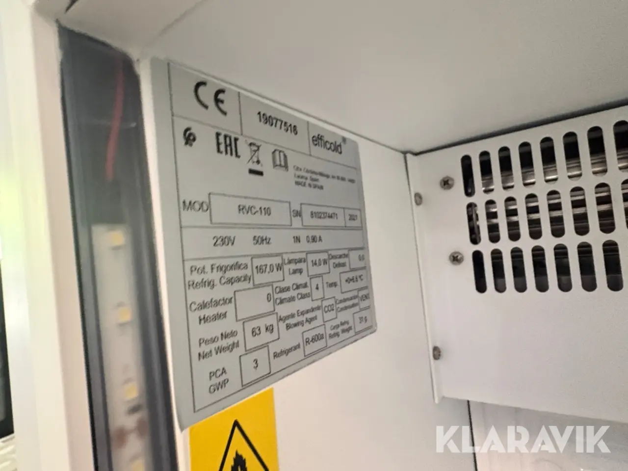 Billede 10 - Displaykøleskab Efficold RVC-110 1 styk