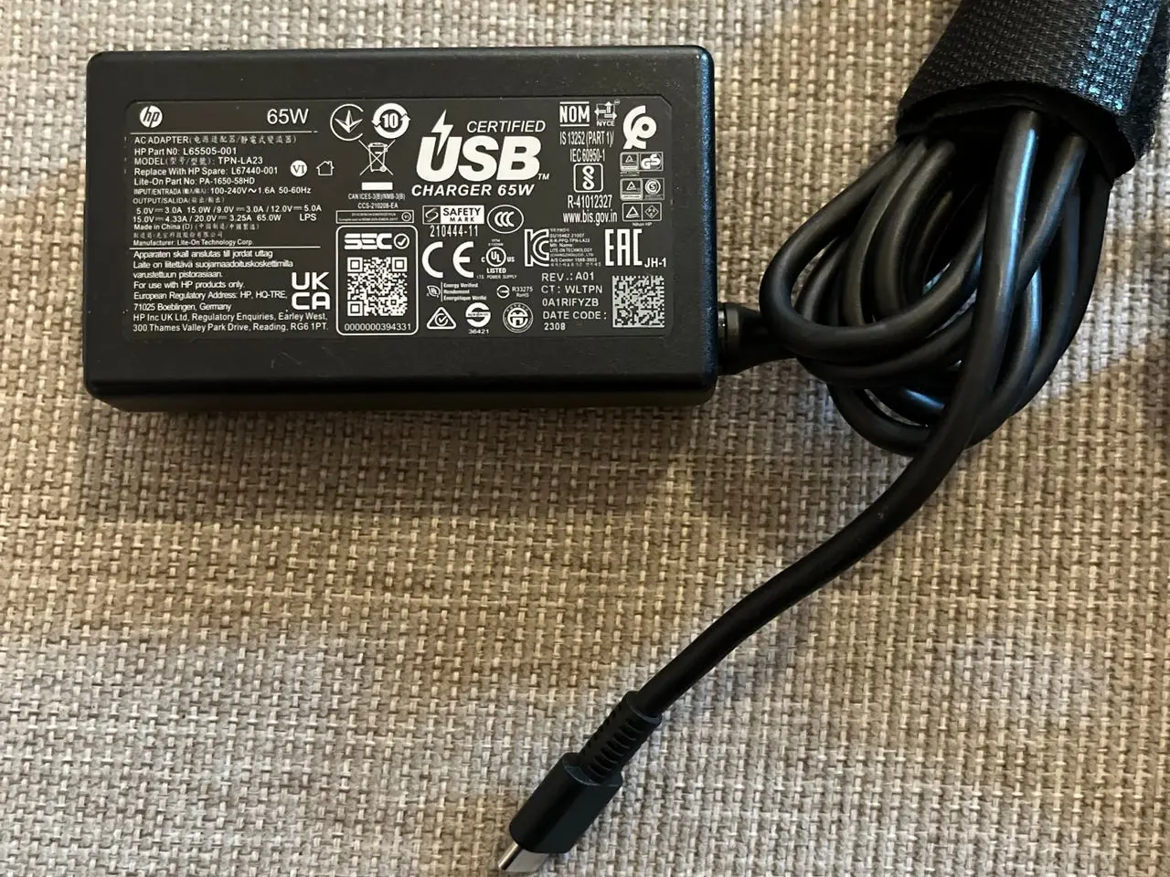 Billede 2 - USB-C Adapter / oplader 65W sort
