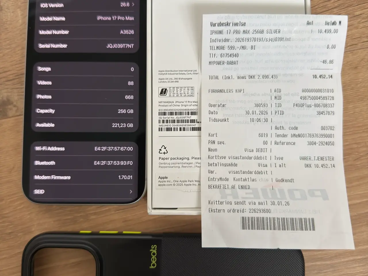 Billede 1 - iPhone 17 Pro Max 256 GB Sølv