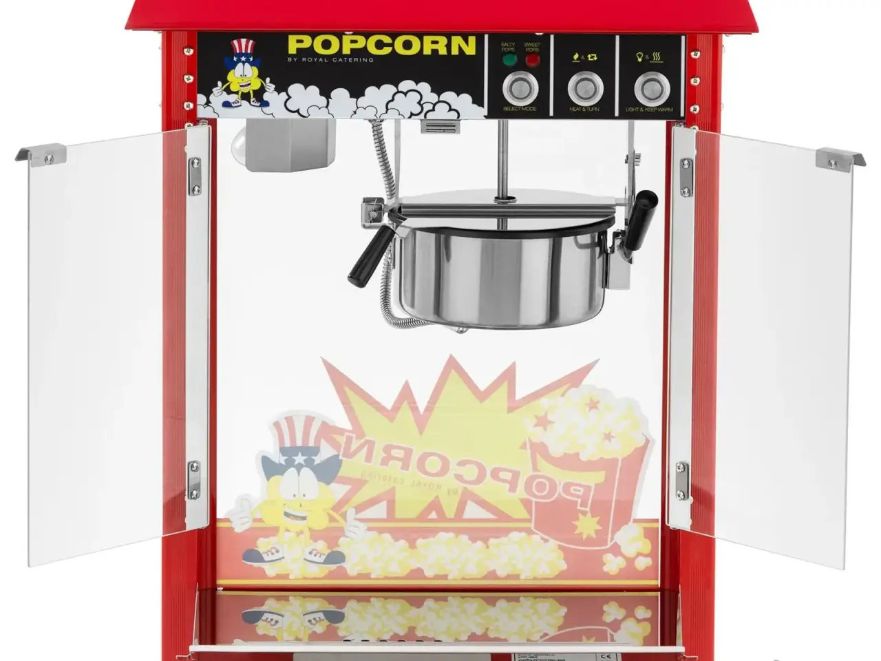 Billede 6 -  Popcornmaskine – retro design – rød