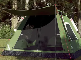 5-personers campingtelt kuppel quick-release grøn