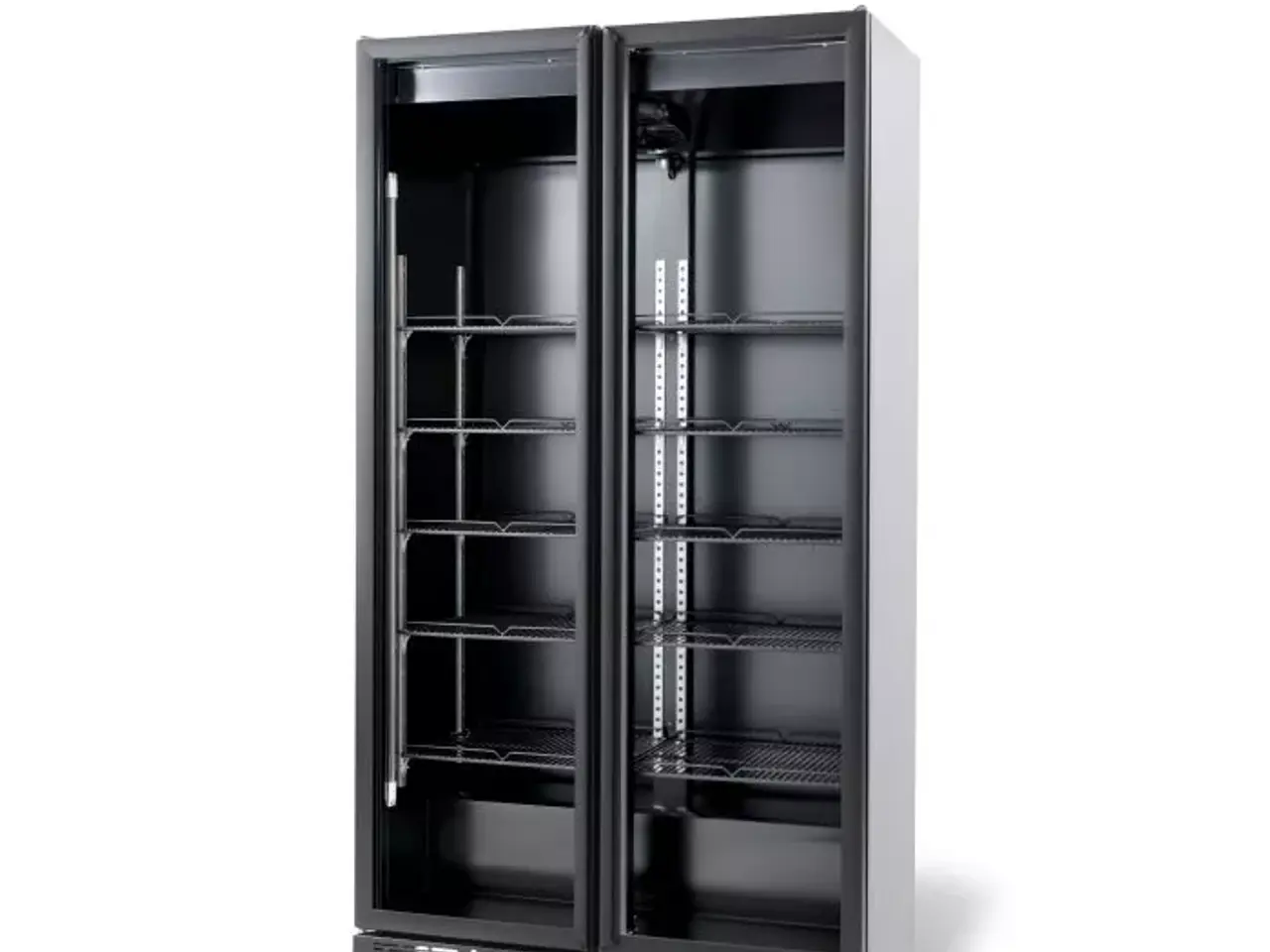 Billede 1 - Flaskekøleskab med 2 glasdøre – Sort – 850 Liter