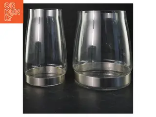 Glasvaser med metalbund (str. 20x17&21x13 cm)
