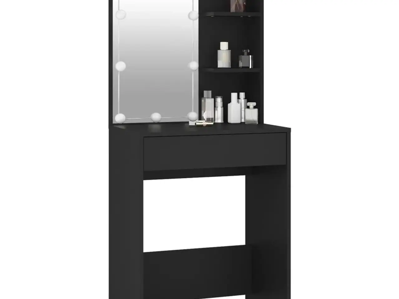 Billede 11 - Makeupbord med LED-lys 60×40×140 cm - sort
