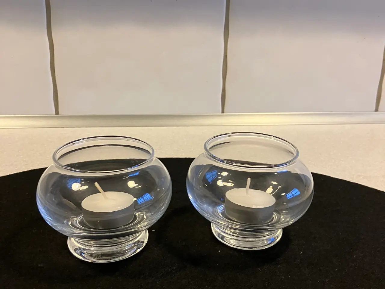 Billede 1 - Flotte fyrfadslys stager fra Holmegård i glas