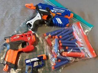 3 stk legetøjspistoler m skum partroner