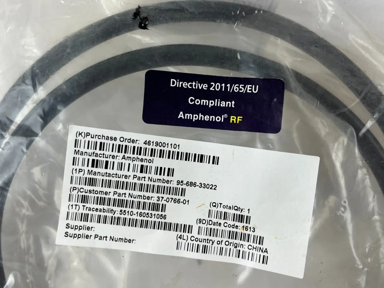 Billede 2 - Amphenol RF 95-686-33022 Coaxial kabel Assembly