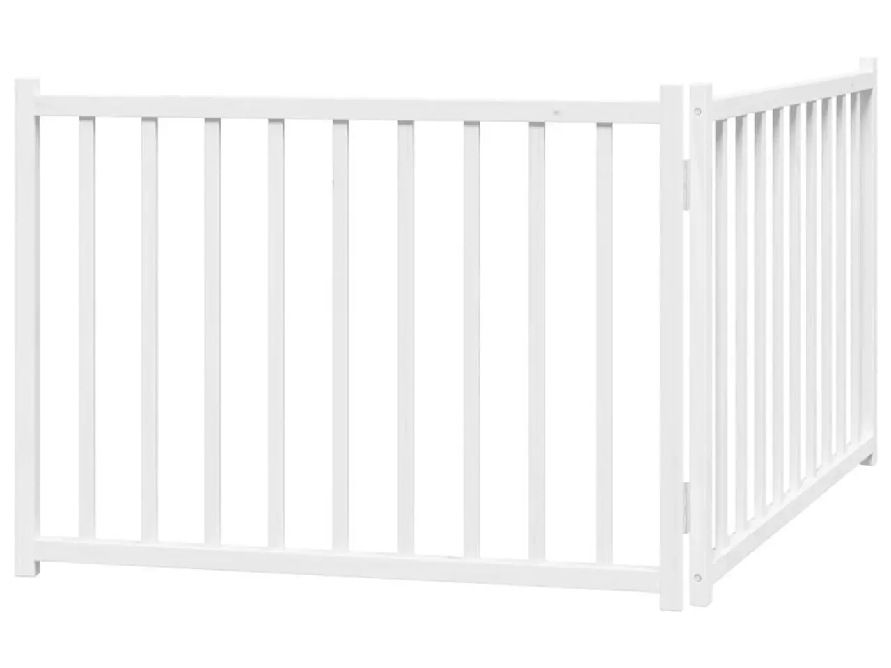 Billede 6 - Hundelåge 2 paneler 150 cm foldbar massivt gran hvid