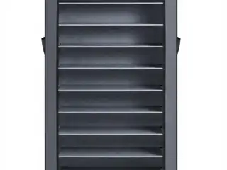 Skoreol med støvbeskyttende overtræk, 10 niveauer - 28 × 84 × 160 cm, grå