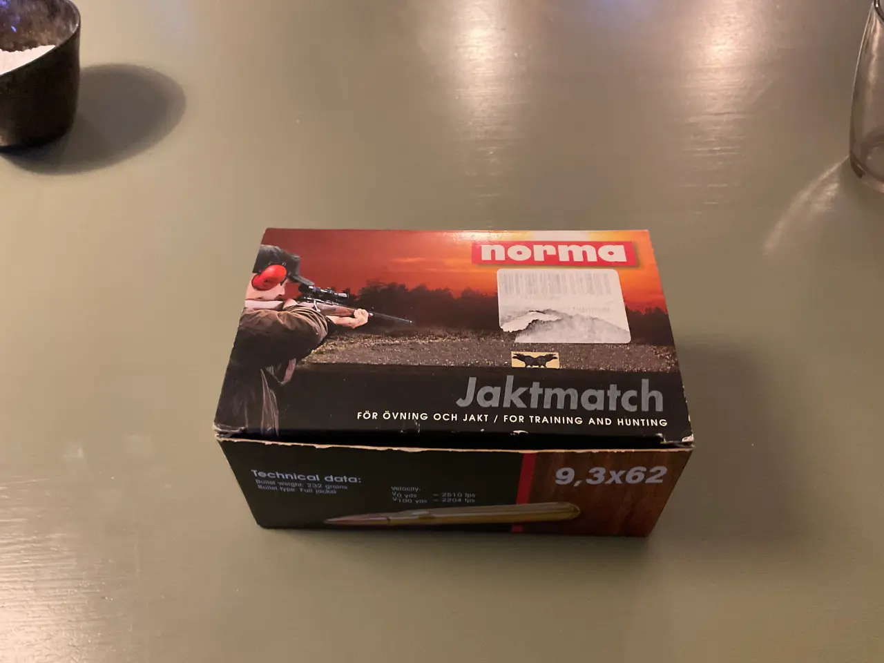Billede 1 - 9,3x62 Norma Jaktmatch. ( træning )