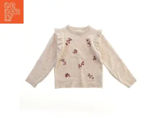 Børnesweater med flæser og blomstermønster fra Minymo (str. 122)