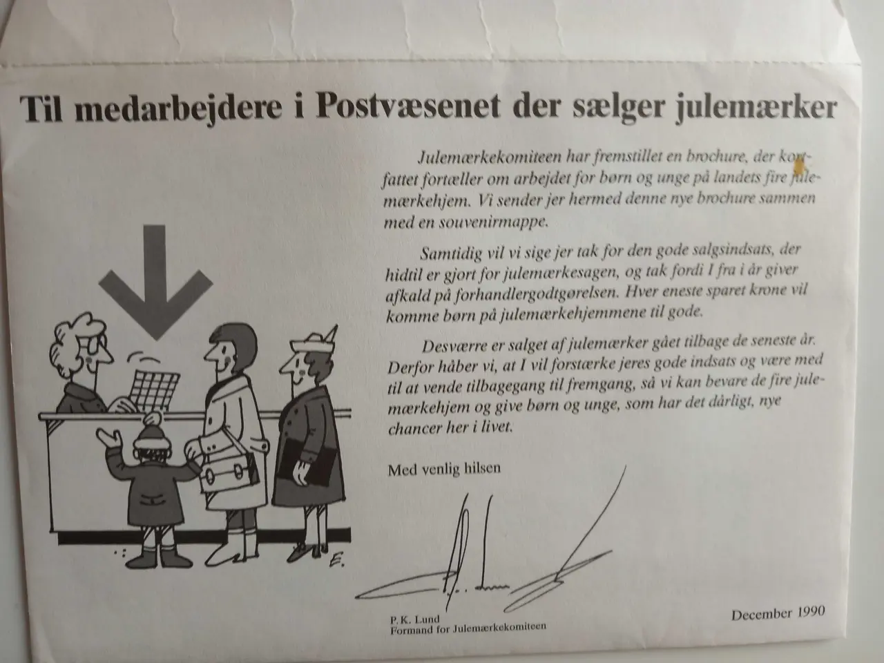 Billede 1 - Hilsen til julemærkesælgere 1990