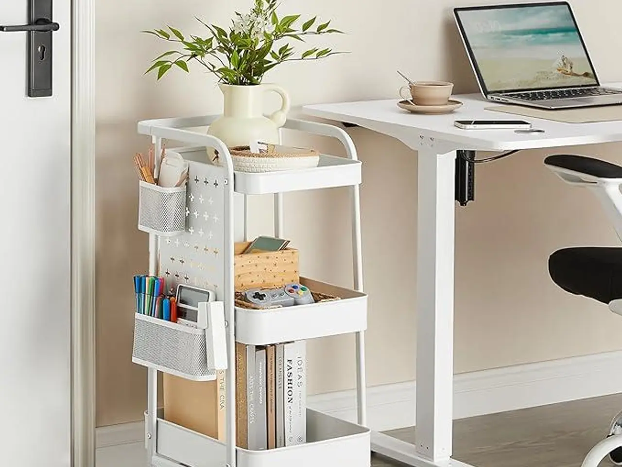Billede 2 - Opbevaringsvogn med 3 hylder - Cloud White
