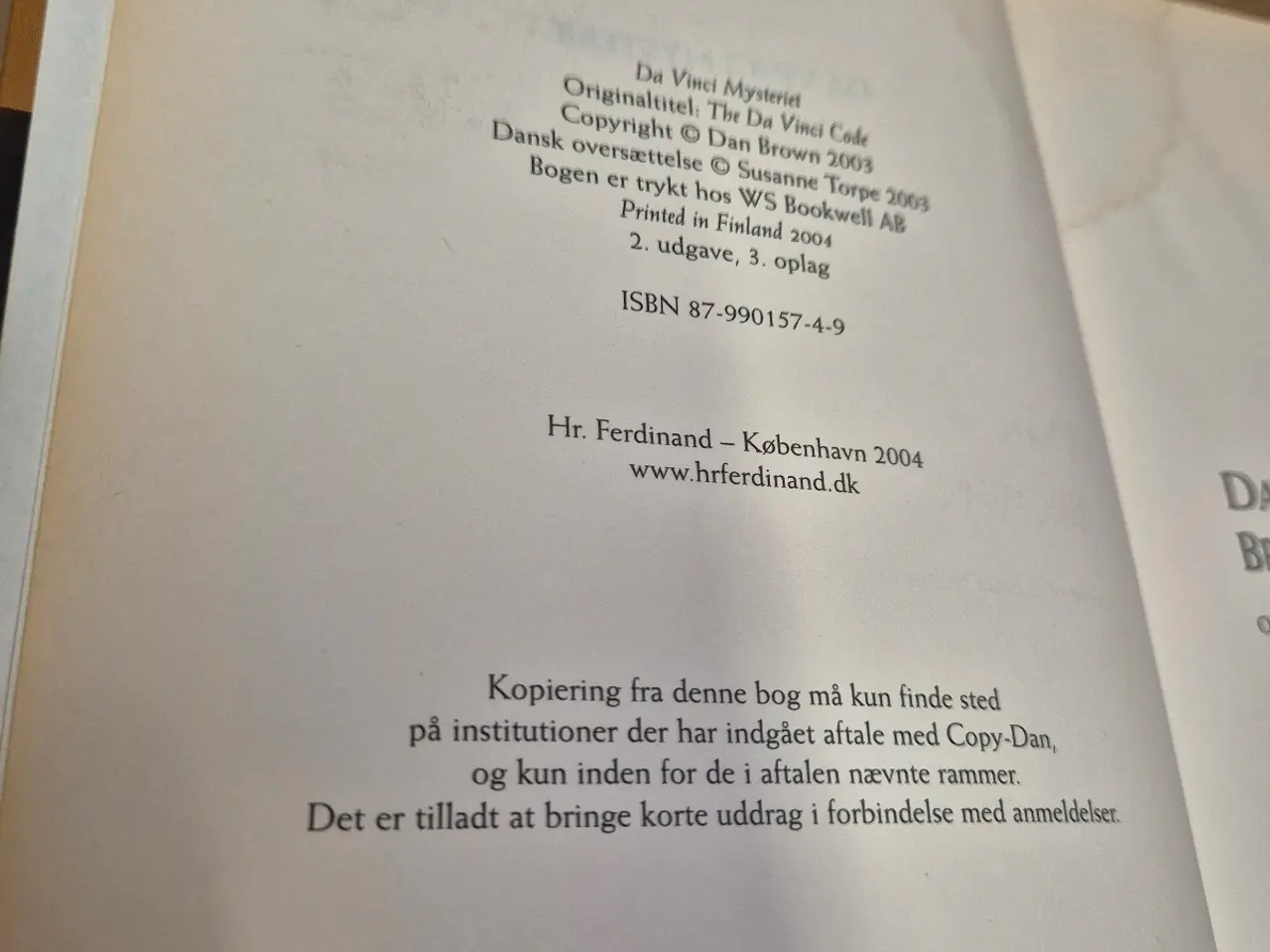 Billede 5 - Da Vinci Mysteriet – Dan Brown, indbundet