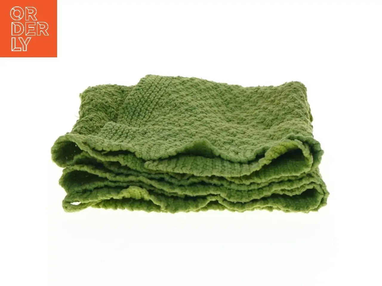 Billede 5 - Grønt strikket tæppe (str. 64 x 36 cm)
