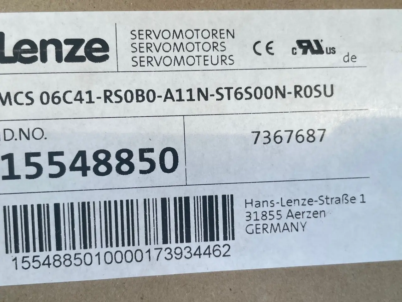 Billede 1 - Lenze MCS 06C41-RS0B0-A11N-ST6S00N-R0SU servomotor