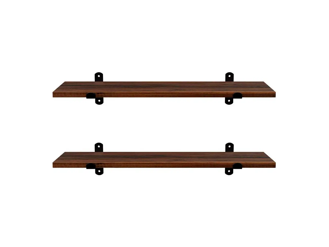 Billede 2 - Væghylder 2-pak 60 × 20 × 7 cm flydende hylder i retrolook, brun/sort