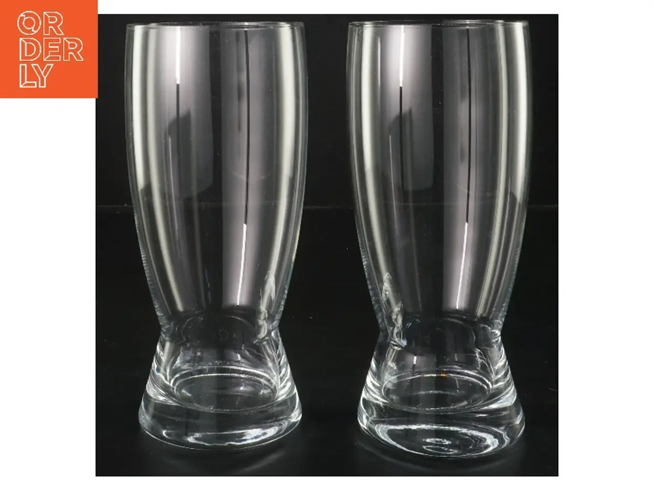 Billede 1 - 2 smukke  ølglas (str. 2 stk Ø 8 cm længde 18,5 cm)