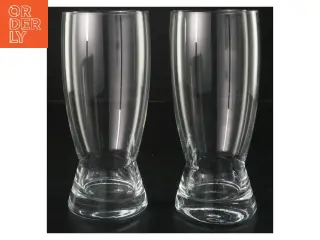 2 smukke  ølglas (str. 2 stk Ø 8 cm længde 18,5 cm)