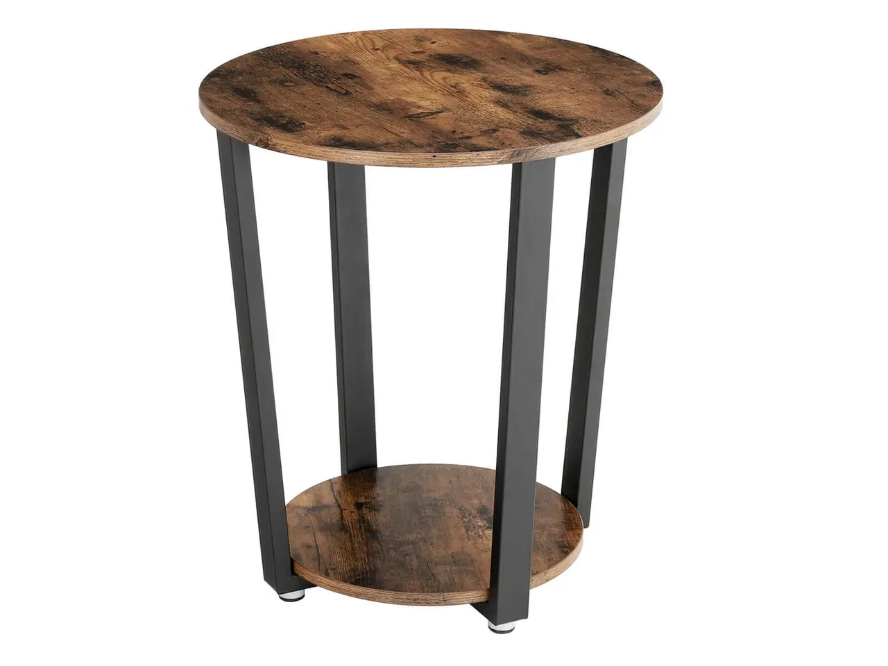 Billede 1 - Sofabord rundt sidebord i industriel rustik brun/sort, Ø50 cm