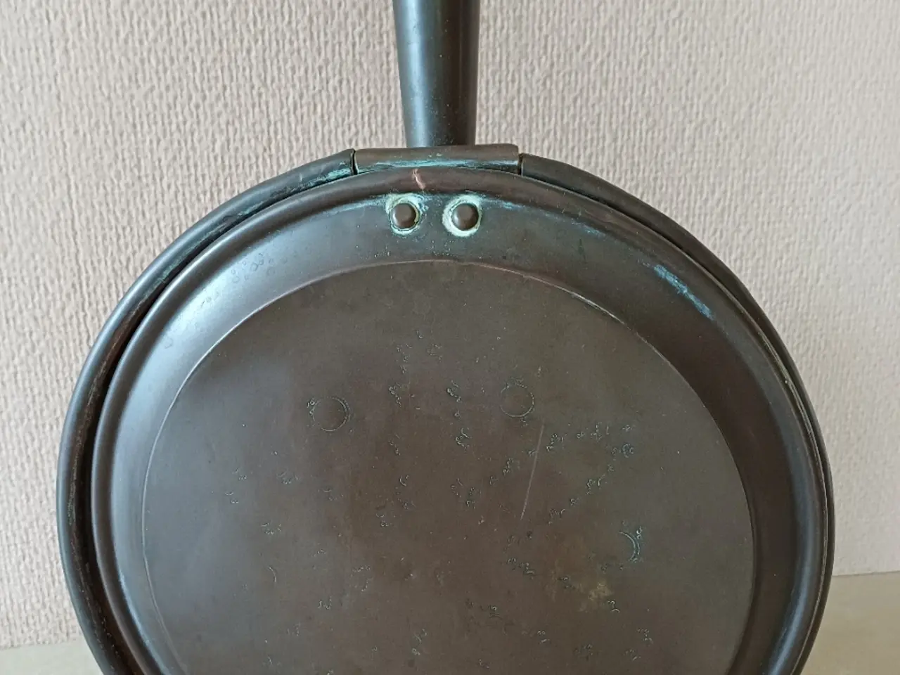 Billede 2 - Varmebækken / sengevarmer i kobber med træskaft