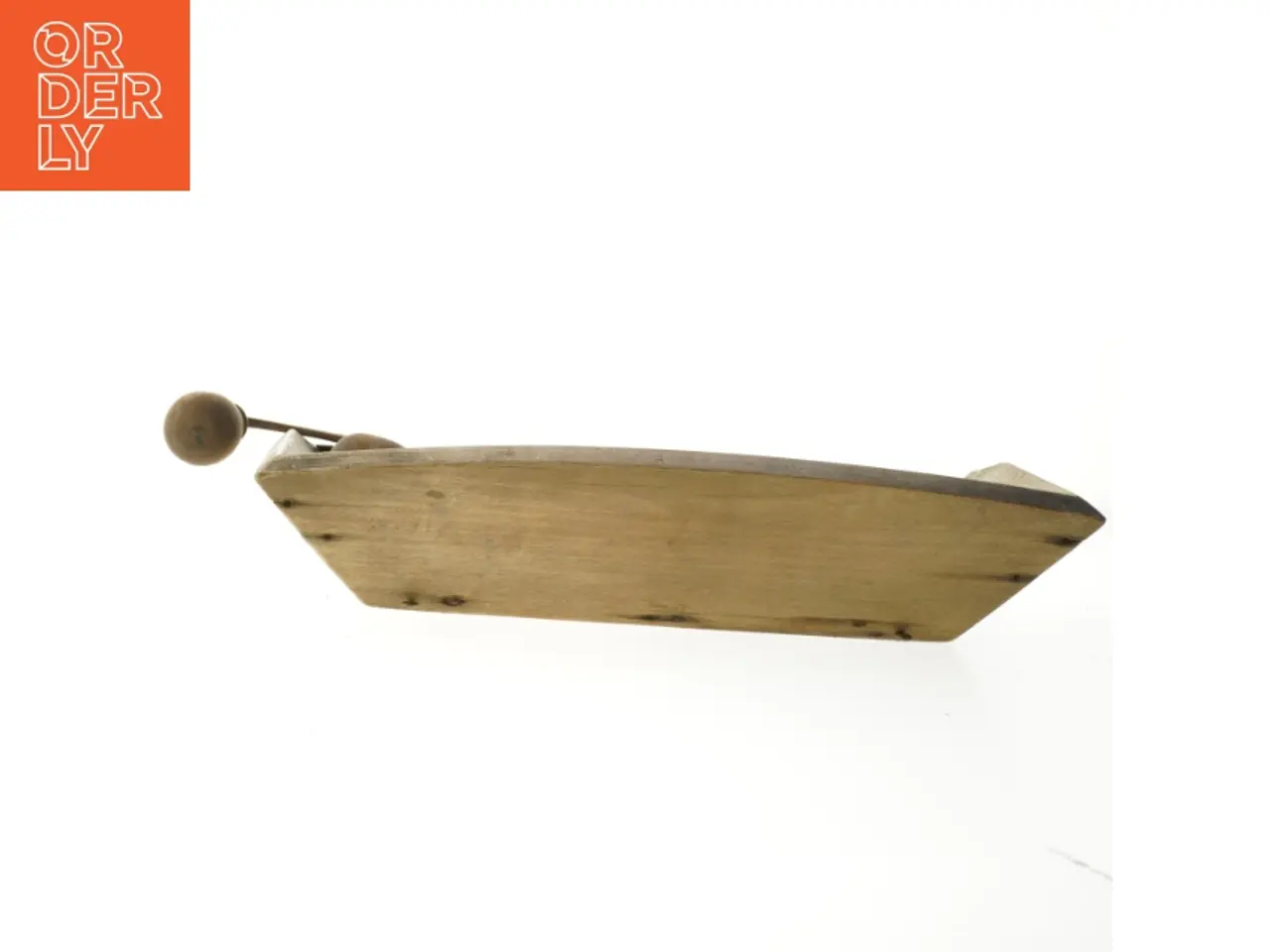 Billede 3 - Træ urte hakkebræt med mezzaluna / urtehakker / vuggekniv (str. 39x22 cm)