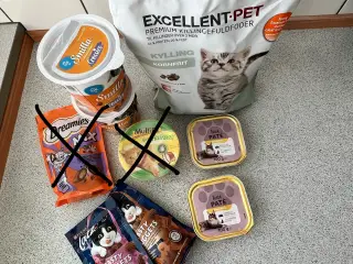 Snacks og mad til katte