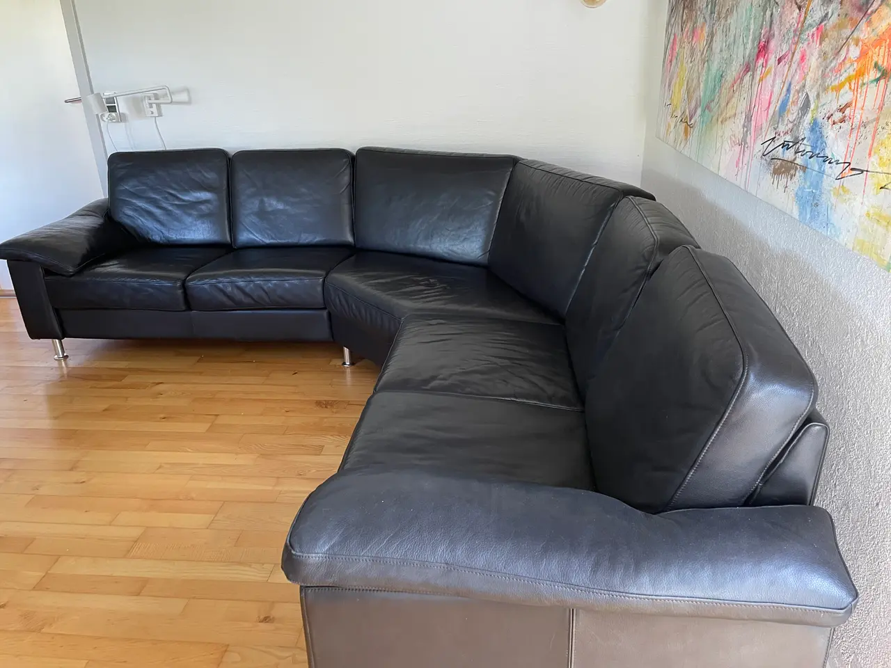 Billede 3 - Hjørnesofa med Anilinlæder