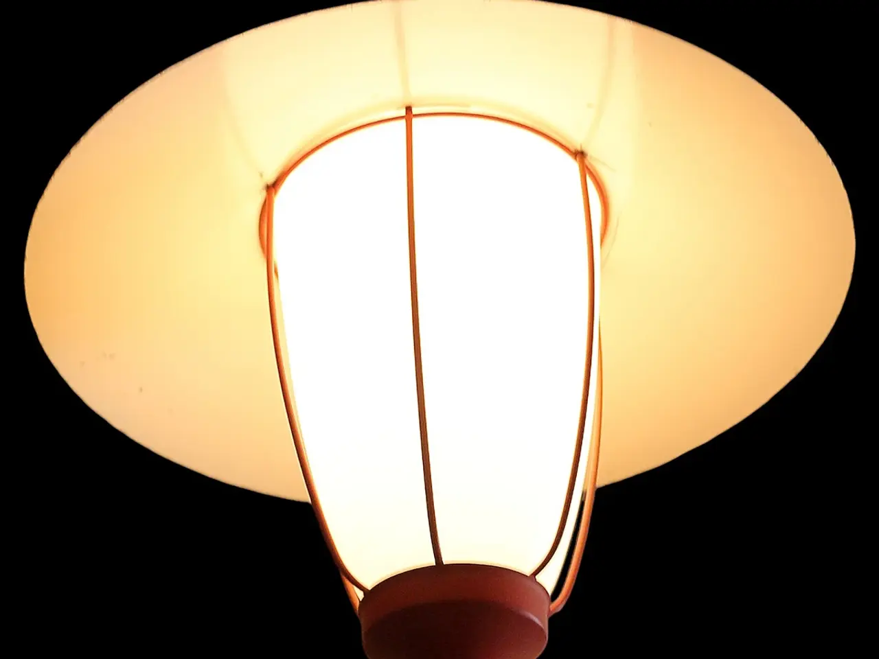 Billede 5 - Mid-Century loftslampe i glas, metal og messing