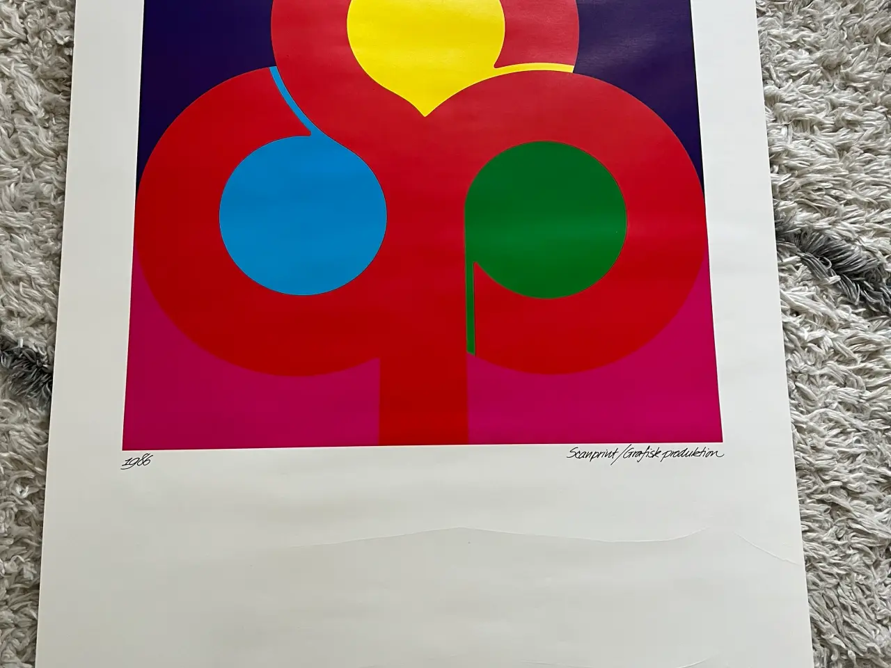 Billede 1 - Grafisk tryk fra 1986 med knald på farver