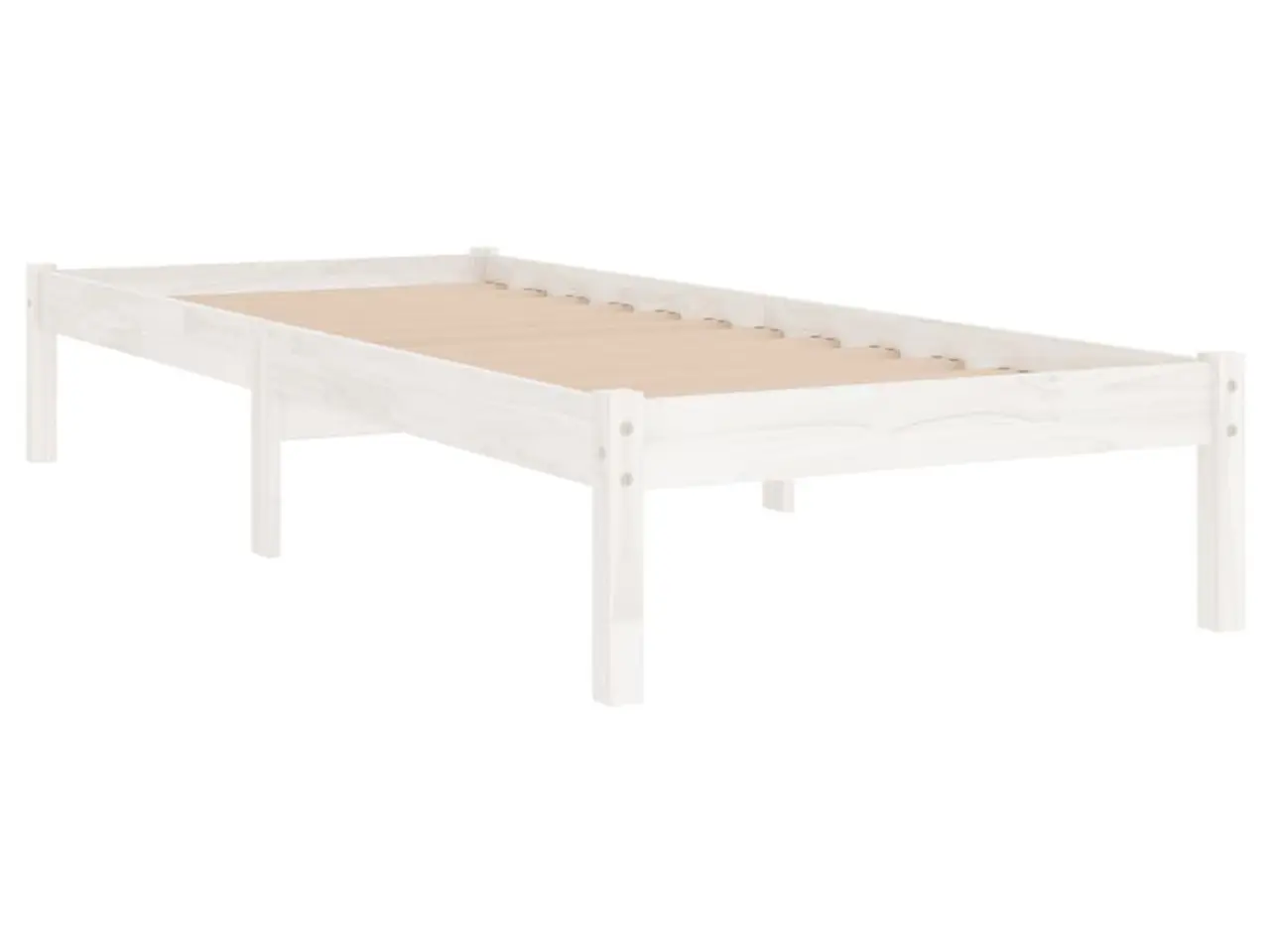 Billede 3 - Sengeramme 90x200 cm massivt fyrretræ hvid