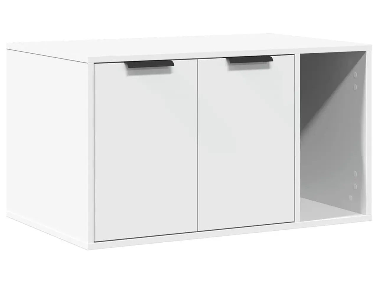 Billede 2 - Toiletskjuler til kattebakke - konstrueret træ, hvid 80×50×45 cm