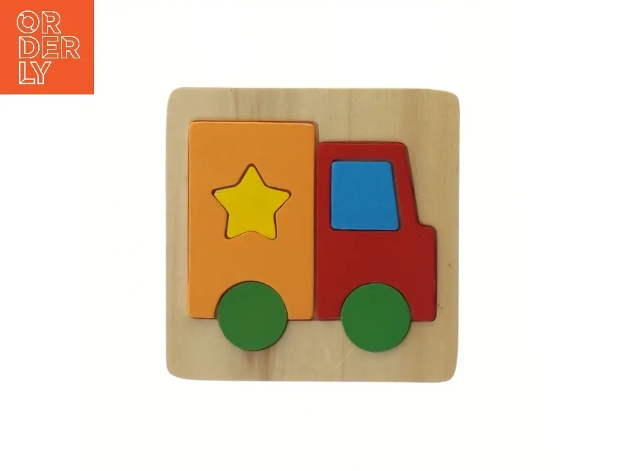 Billede 1 - Træpuslespil bil (str. 15x15 cm)