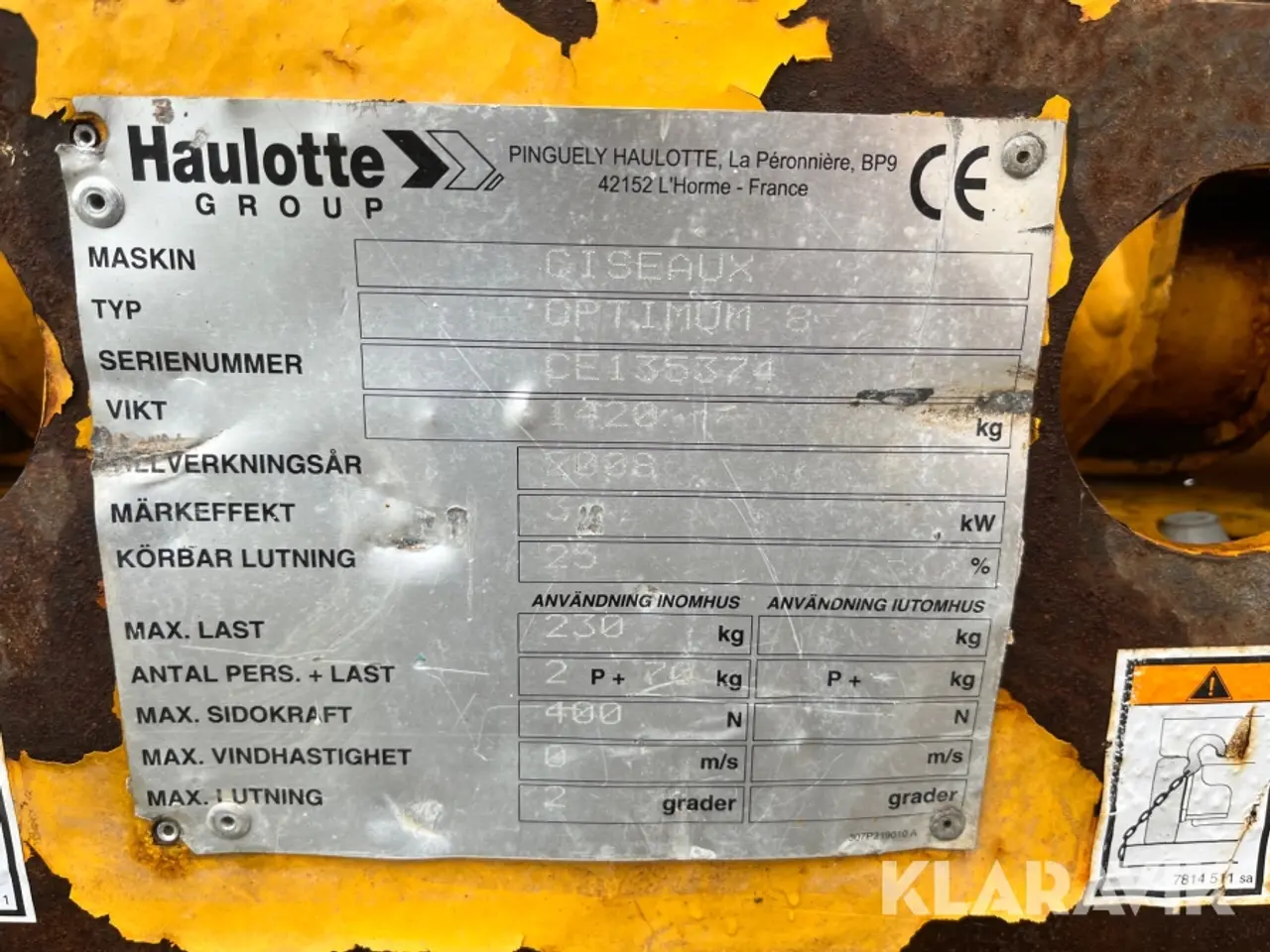Billede 7 - Sakselift Haulotte Optimum 8