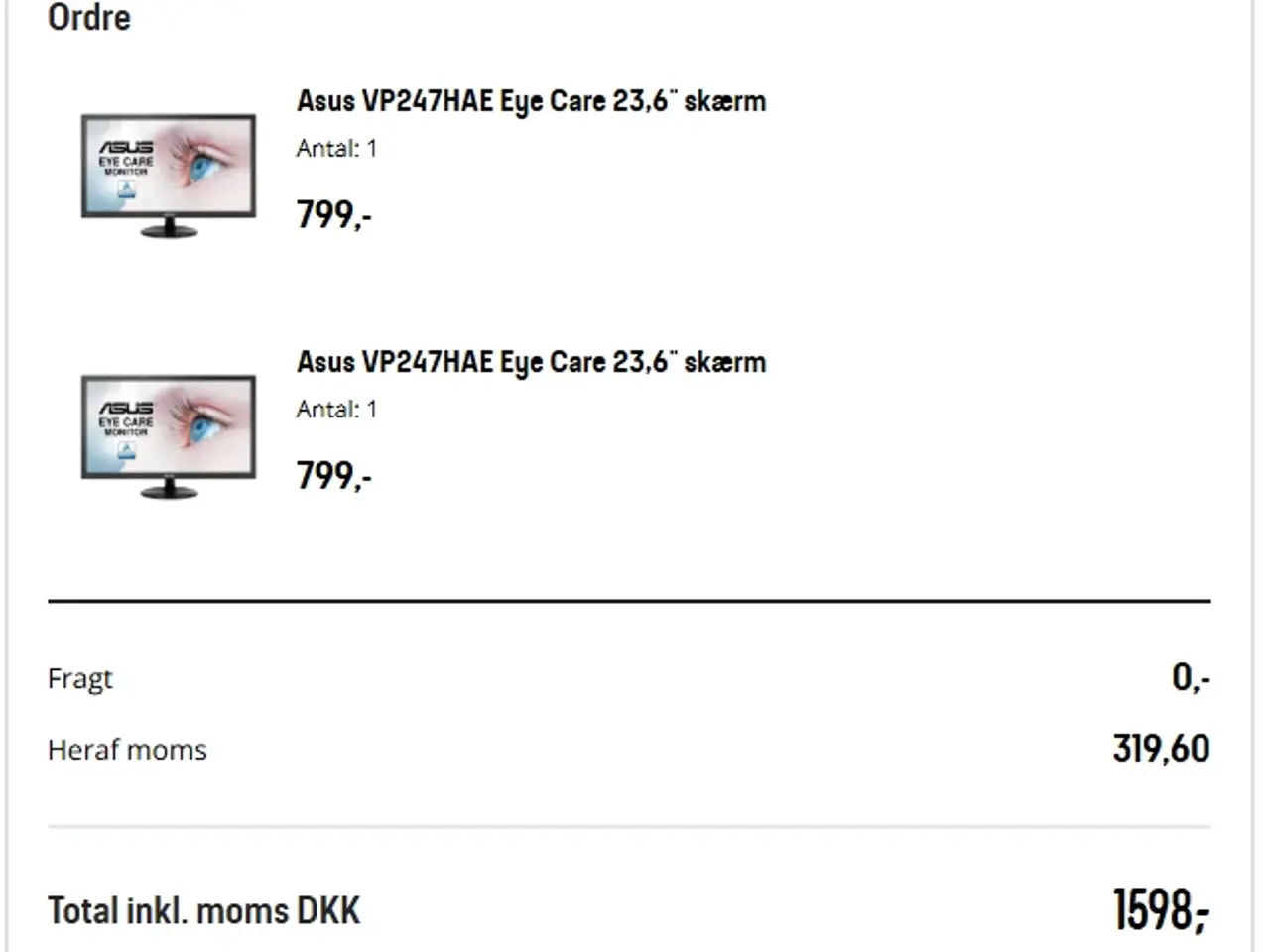 Billede 2 - Asus VP247HAE Eye Care 23,6" skærm