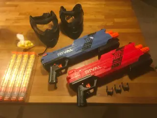 2 stk Nerf Rival skydere og 2 full face masker 