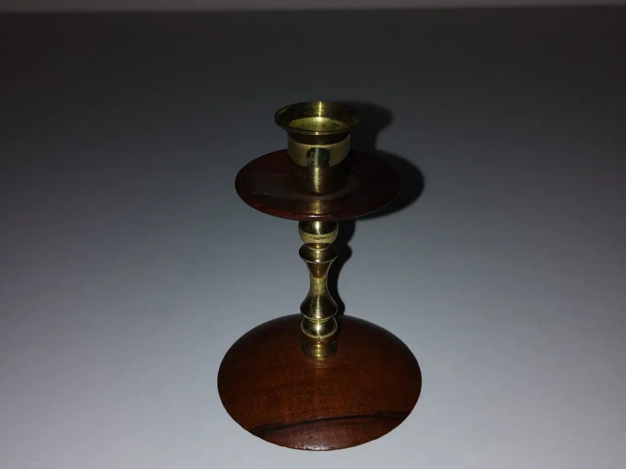 Billede 1 - Palisander/messing lysestage