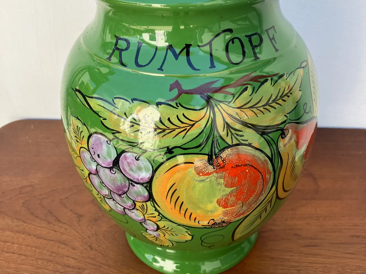 Billede 2 - Smuk håndekoreret grøn Retro Rumtopf