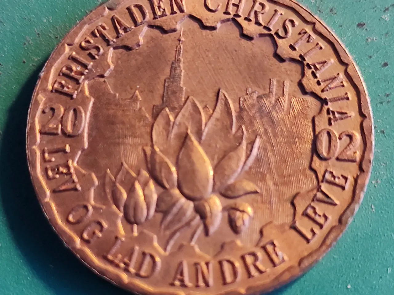 Billede 1 - Christiania Mønt 1 løn messing 2002