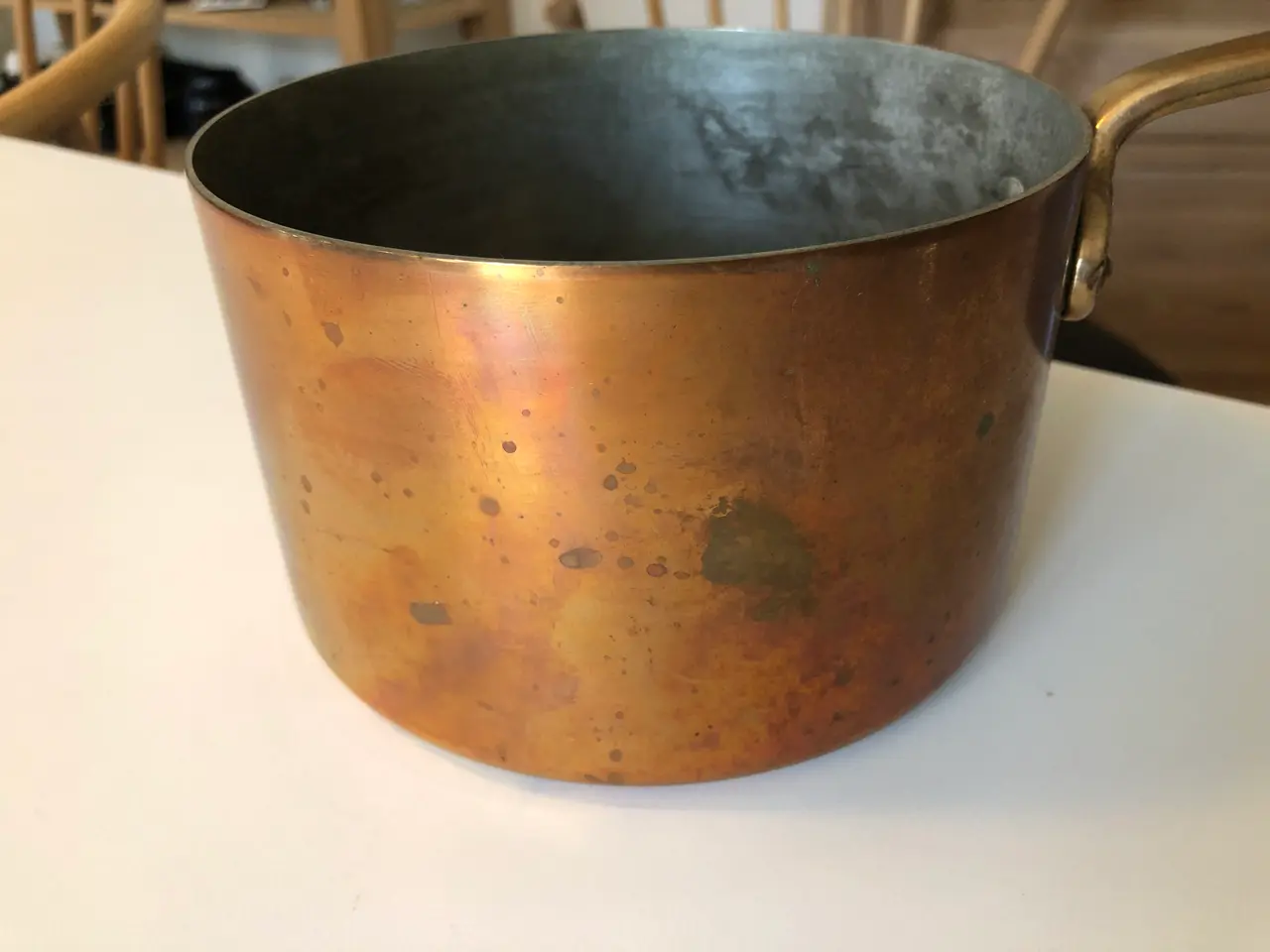Billede 2 - Kobbergryde Ø16 cm med solidt messinghåndtag