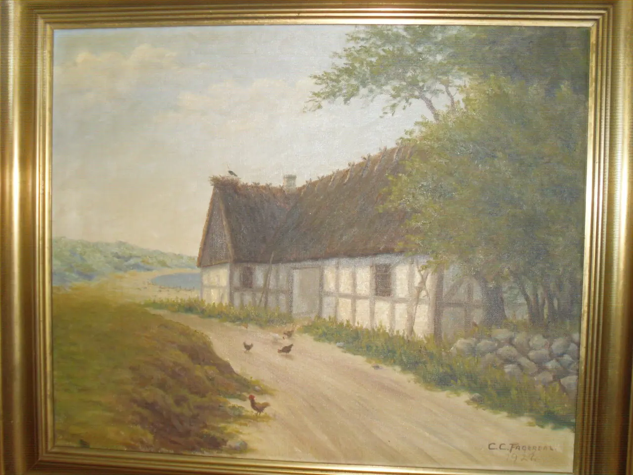 Billede 1 - BYD. Idyllisk maleri af. C. C. Fagerdal/1927.