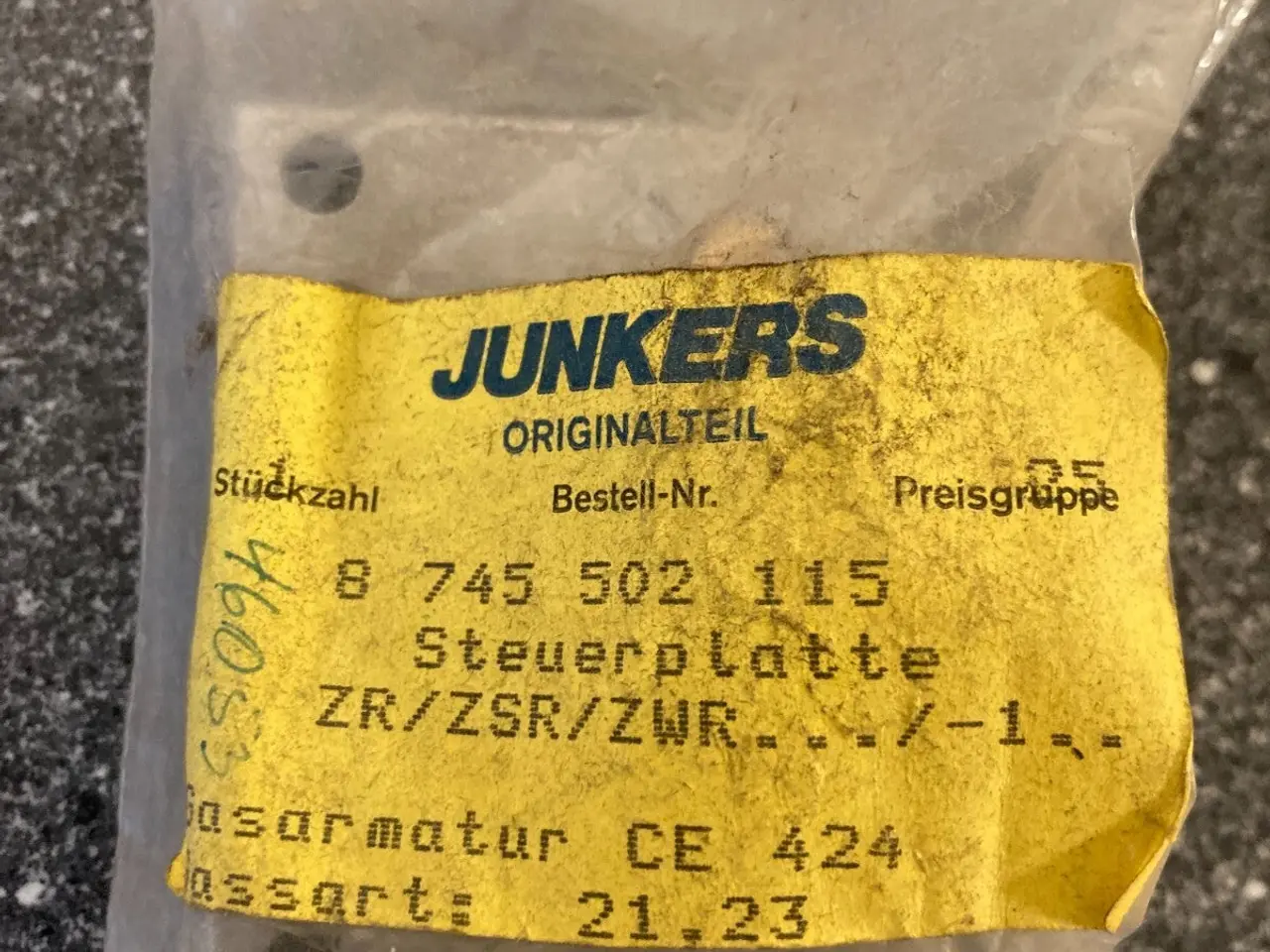 Billede 1 - Junkers Bosch Boiler Control Plate PN: 8745502115