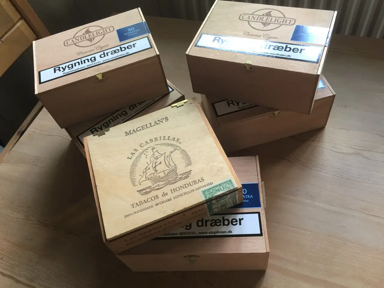 Billede 1 - Gamle cigarkasser i træ