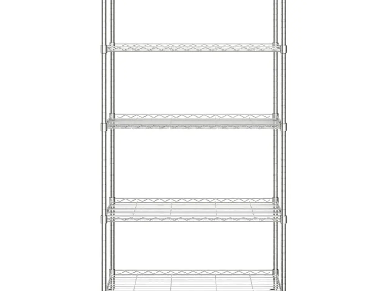 Billede 3 - Opbevaringsreol med 5 hylder og hjul - 75 x 35 x 155 cm, krom