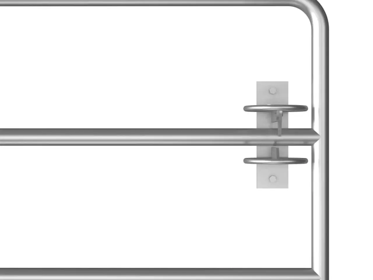 Billede 4 - Marklåge 5 stænger (115-300) × 90 cm - galvaniseret stål, sølvfarvet