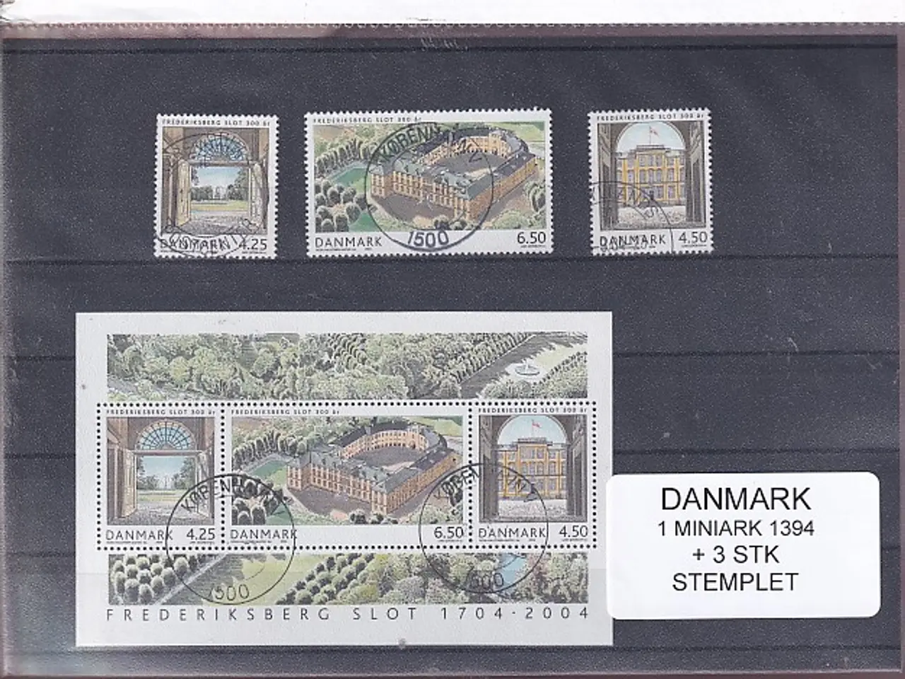 Billede 1 - Danmark - Miniark 1394 + enkeltmærker - Stemplet