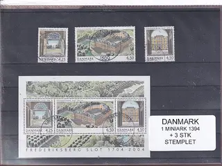 Danmark - Miniark 1394 + enkeltmærker - Stemplet