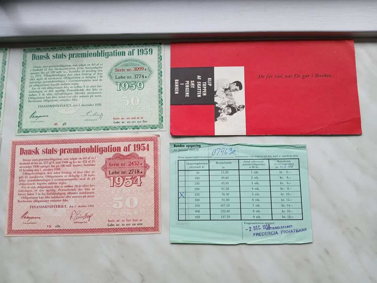 Billede 2 - Dansk stats-præmieobligationer 1954 og 1959