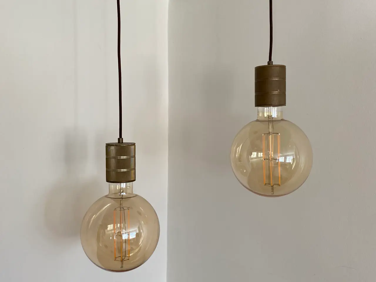Billede 1 - Glas lampe, messing fatning