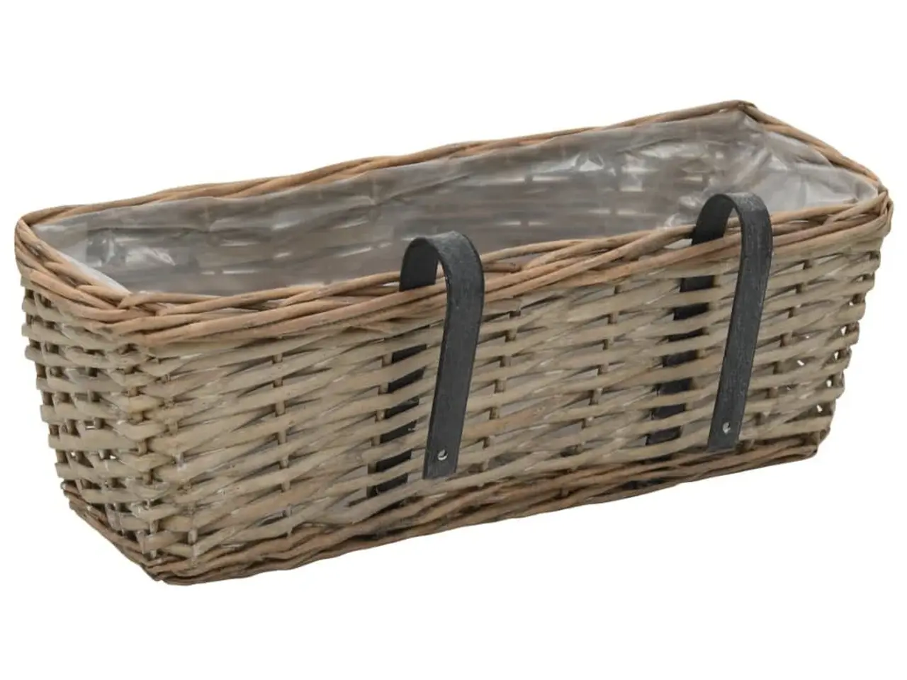 Billede 5 - Plantekasser til altan - 2 stk. kurveflet med PE-foring, 40 cm